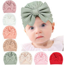 Charger l&#39;image dans la galerie, Nouveau 1Pcs Bébé Filles Garçons Bandeau Mignon Gros Nœud Chapeaux Couleur Unie Doux Nouveau-Né Accessoires Pour Tout-Petit Turban Infantile Chapeaux
