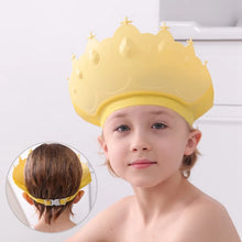 Charger l&#39;image dans la galerie, Bonnet de shampoing pour enfants, couronne, bonnet de douche pour bébé, taille réglable, dessin animé, visière de bain, bouclier pour cheveux, protection des oreilles, étanche
