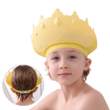 Charger l&#39;image dans la galerie, Bonnet de shampoing pour enfants, couronne, bonnet de douche pour bébé, taille réglable, dessin animé, visière de bain, bouclier pour cheveux, protection des oreilles, étanche
